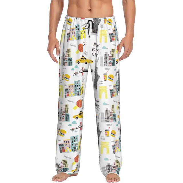 Balery New York Pantalones de pijama para hombre, pijama ultraligero, pantalón de descanso-3X-Large