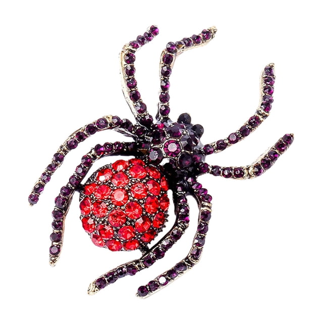 EeaseCA 1Pc Retro Style Brooch Spider Shaped Brooch Trendy Rhinestone Brooch Pin