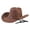 Coffee, variant on Unisex Vintage Western Cowboy Hat Classic Fashion Fedora Wide Brim Felt Outdoor Summer Sun Protection Jazz Cap Black