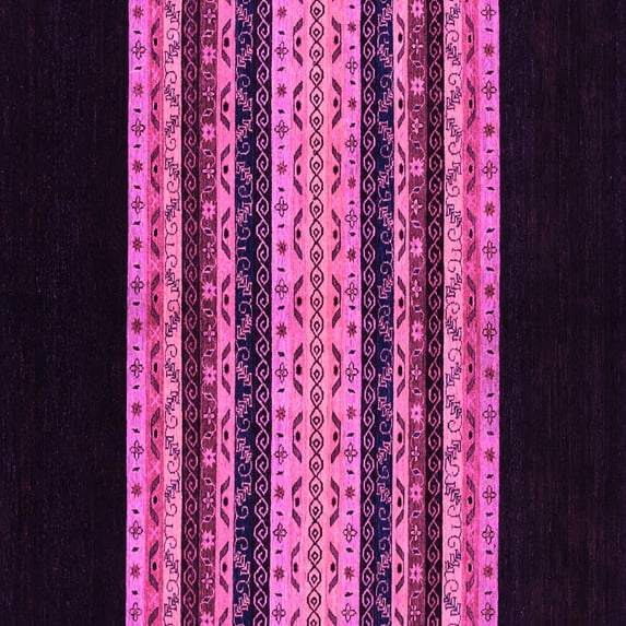Ahgly Company Indoor Square Abstract Pink Modern Area Rugs, 7' Square