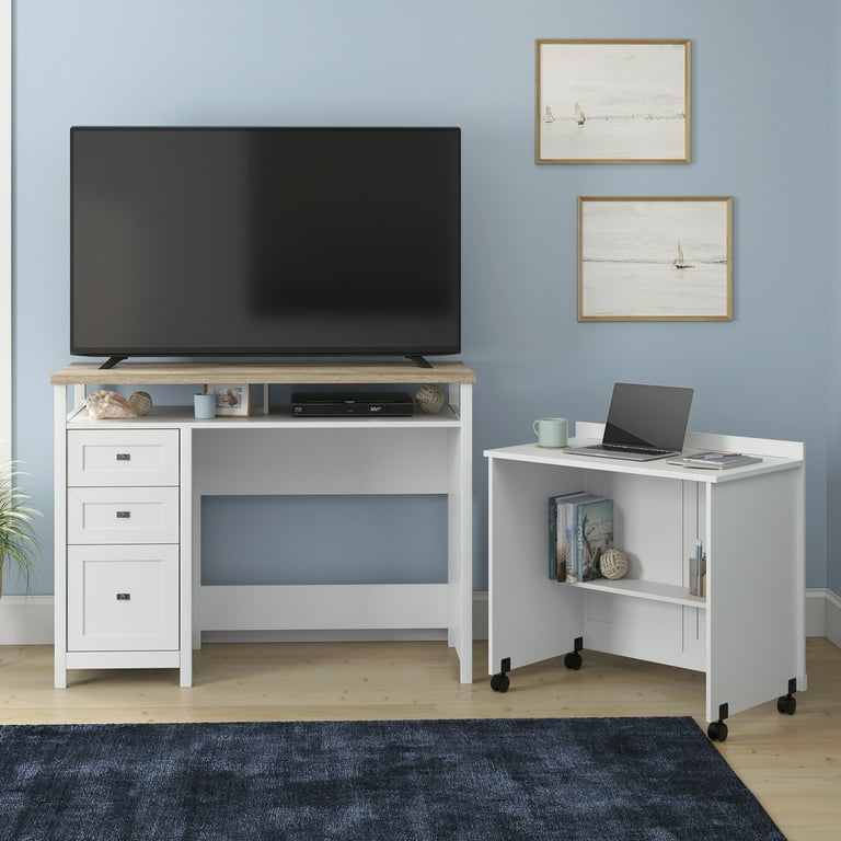 Sauder Cottage Road Credenza With Desk, For TV's up to 55