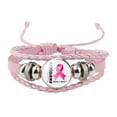thumbnail image 1 of Dsscvnef Cancer Awareness Bracelets for Women Handmade Woven Ribbon Leather Jewelry Support Inspirational, 1 of 3