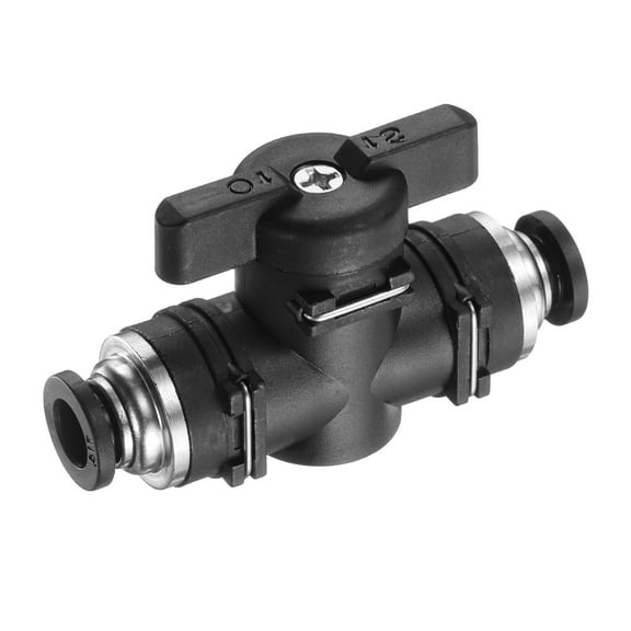 Uxcell 1/4 OD Ball Valve Push Quick Connect Pneumatic Air Flow Control Valve Tube Fittings for Air Compressor
