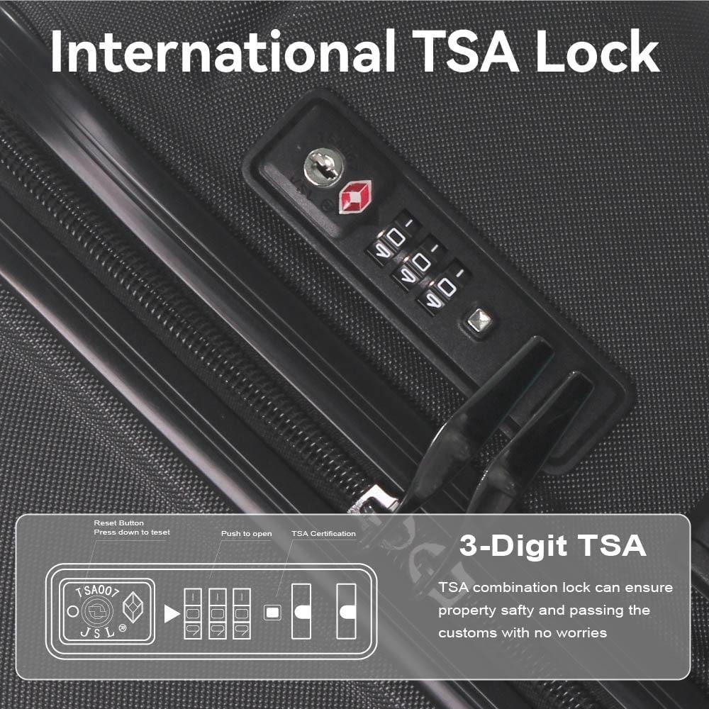 3-Piece 20''24''28'' Hardshell Luggage Sets, 360-Degree Spinner Unisex Suitcase Sets with TSA Lock