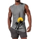 thumbnail image 1 of Camiseta sin mangas de cuello redondo para hombre, informal, a la moda, con estampado, deportiva, de poliéster, 1 of 5