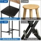 thumbnail image 4 of Set of 4 brown kitchen bar stools con footrest - pu forrado counter height, backrest, fácil montaje para kitchen island, apartment o counter bar, 4 of 6