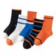 thumbnail image 3 of Calcetines a media pantorrilla con letras a rayas Bloque de color de moda Algodón suave Absorción de humedad Calcetines con letras B para niños L 6-8 años (22-26), 3 of 5