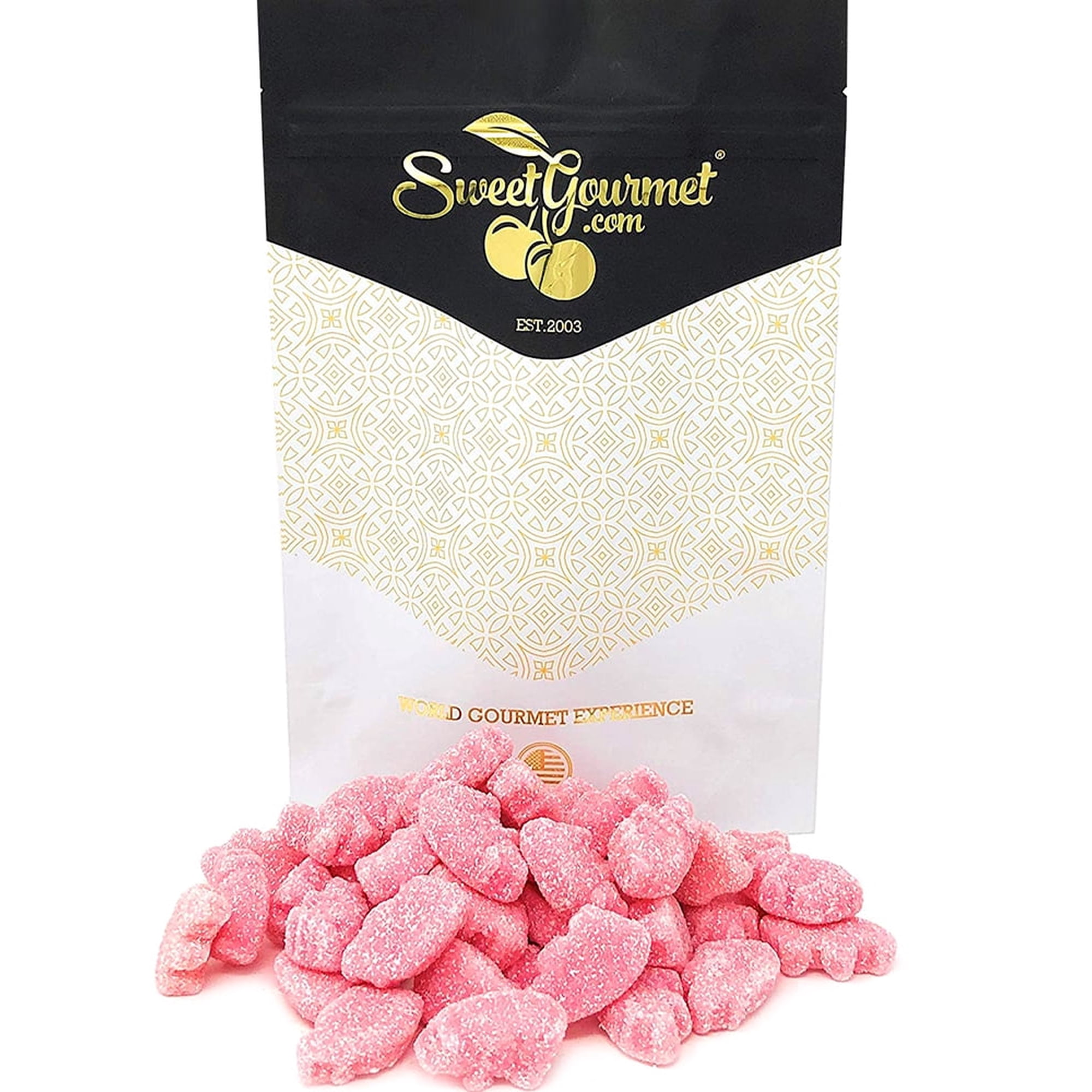 SweetGourmet Mini Gummy Pigs | Sour Strawberry Flavored Piglets Candy Bulk | 1 Pound