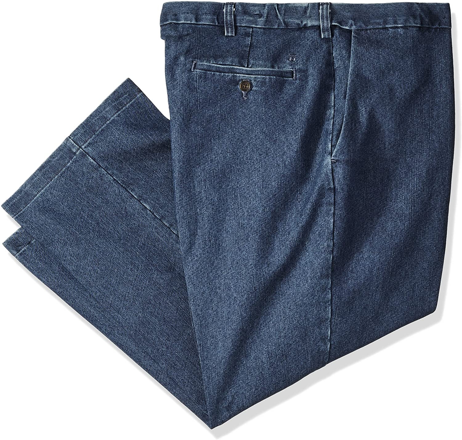 Haggar Men's Big and Tall Stretch Denim Expandable Classic Fit Flat