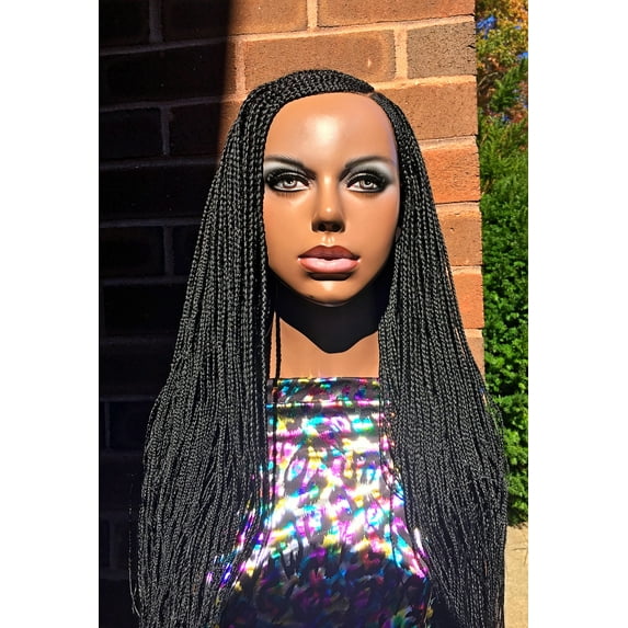 2Chique Boutique Women's Swirl Cornrow Braided Wig Color 1, 26 Inches