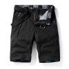 thumbnail image 1 of Pantalon Large Homme Signe Directionnel Work Shorts Taille Mi-Haute Multi-Poches Cinq Pièces Short Décontracté Noir TTG, 1 of 4