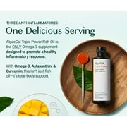 AlgaeCal Triple Power Fish Oil - Liquid Omega-3 Fish Oil for Brain, Heart, Skin & Bone Health, Mango Flavor, 16 oz