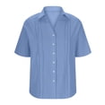 thumbnail image 4 of Women's Summer Short Sleeve Button-Down Shirt with Detachable Buttons and Lapel Collar, 4 of 6