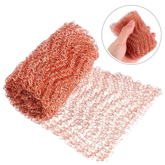 Masteelf Orange Copper Mesh Roll for Home Use Pure Copper Knitted Construction Never Rust 1 Meter
