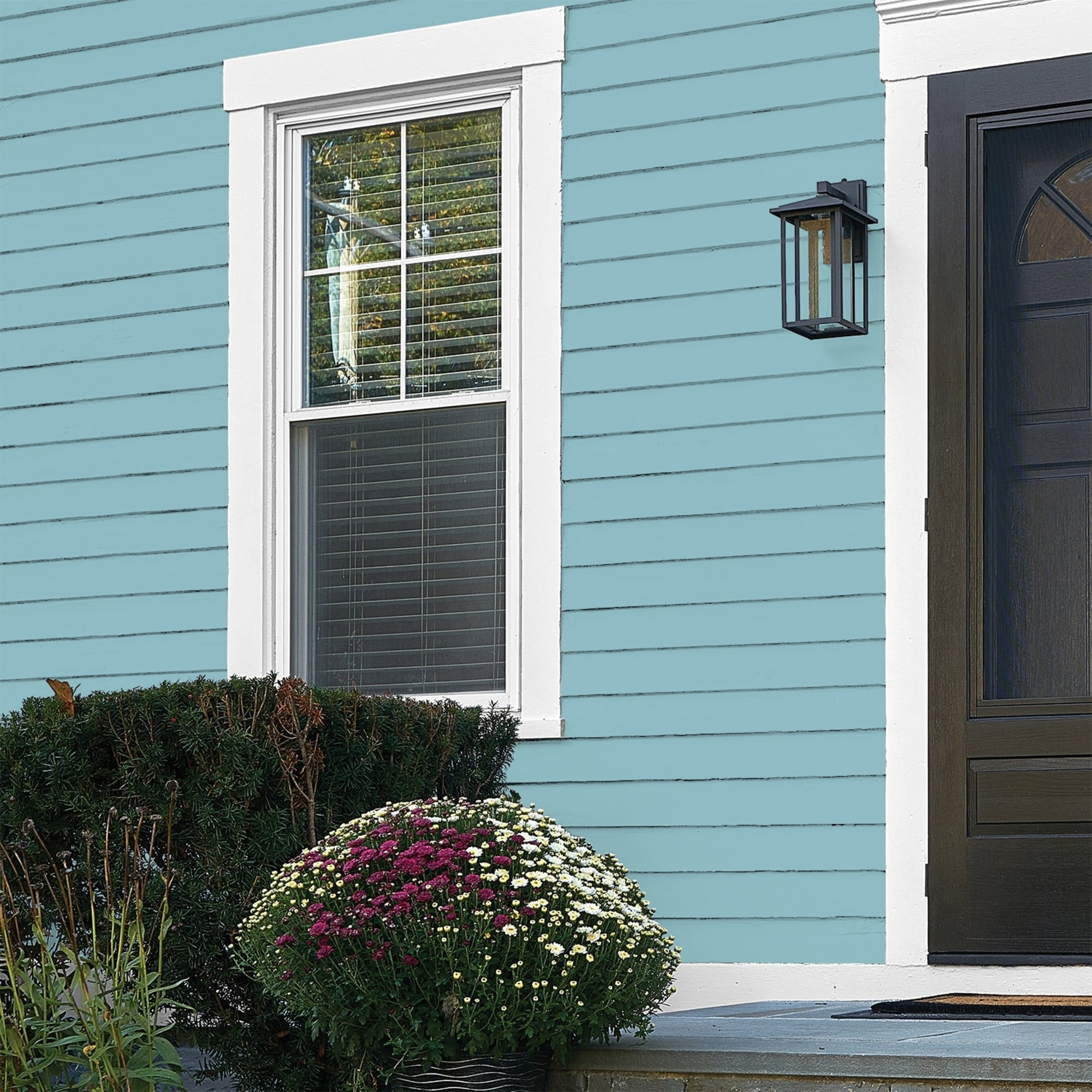 Glidden Fundamentals Kingston Aqua / Blue, Flat Exterior Paint, 1 Quart