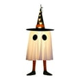 thumbnail image 2 of DAMAI Halloween Hanging Ghosts Decorations Outdoor Indoor, Spooky Glowing Ghost with Witch Hat Striped Stockings High Heels,String Lights 3 Modes Ornaments Patio Yard Front Porch Tree Party, 2 of 6