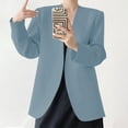 thumbnail image 4 of XFLWAM Blazers for Women Long Sleeve Shawl Collar Open Front Business Jacket Blazer Work Office Blazers Jackets Light Blue L, 4 of 7