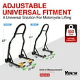 thumbnail image 4 of Motorcycle Stand Lift, Front & Rear Combo, Universal Paddock Lift Stand, Front Wheel Fork Stand Rear Wheel Swingarm Paddle Stand, Compatible With Most Yamaha Honda Kawasaki Suzuki BMW Motorcycle, 4 of 8