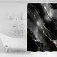 thumbnail image 2 of Ombre Black Marble Texture Shower Curtain Set ，Waterproof Fabric Shower Curtains White Glowing Modern Decor Shower Curtains for Bathroom,Bathroom Decor 36"x72", 2 of 6