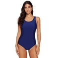thumbnail image 1 of Maillot une Pièce pour Femmes Bleu Marine/noir à Dos Croisé, 1 of 5
