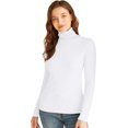thumbnail image 1 of XINQIHANG Women Turtleneck Tops Long Sleeve Fine-Ribbed Lightweight Stretch Base Layer Shirts, 1 of 4