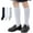 Black, variant on Girls Knee High Socks Seamless Cotton School Uniform Socks Kids Boy Over the Calf Socks 3/5 Pack