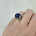 thumbnail image 2 of Filigree Art Lapis Lazuli Gemstone Crown Design Women Silver Cocktail Ring, 2 of 6