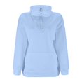 thumbnail image 6 of NOLDARES Women's Half Zip Sweatshirts Cropped Loose Fit Long Sleeve Pullover Soft Quarter Zipper Hoodies Fall Outfits 2024(Z5-Blue,XL), 6 of 6