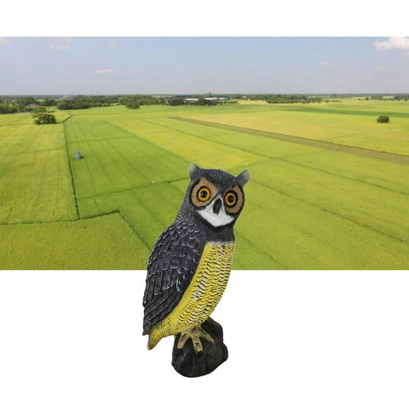 Large Owl Statue Bird Deterrent Decoy Scarecrow for Garden Farm