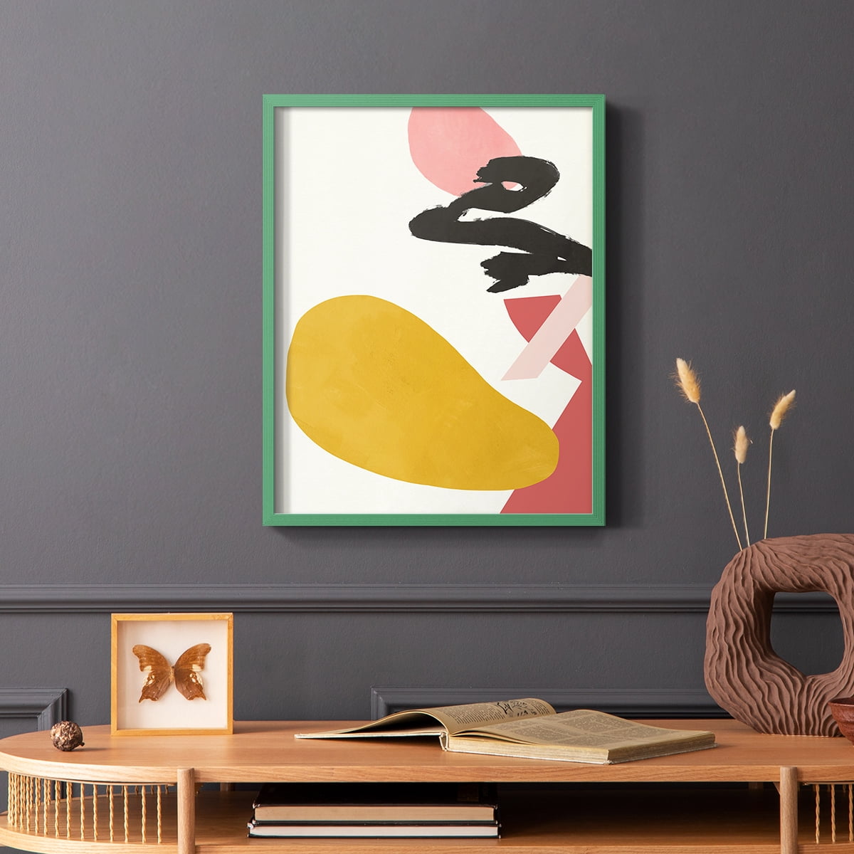 Bright Boy I Framed Print in Green Solid Wood Framed Print No Nail Hanging