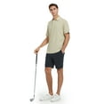 thumbnail image 5 of DTWOOO Men’s Waffle Jacquard Polo Shirts Short Sleeve Casual Solid Stylish Dry Fit Performance Golf Polo Shirts for Men, 5 of 9