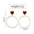 thumbnail image 2 of Boucles d'Oreilles Dormeuse pour Femmes Mode Boucles d'Oreilles Métalliques Rouges Exagérées Bijoux pour Dames, 2 of 7