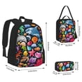 thumbnail image 2 of Bingfone Underwater Diving Animals for Backpack Lunch Bag Pencil Case Set, Large Capacity School Backpack Combination Three-piece Set, Unisex, 2 of 7