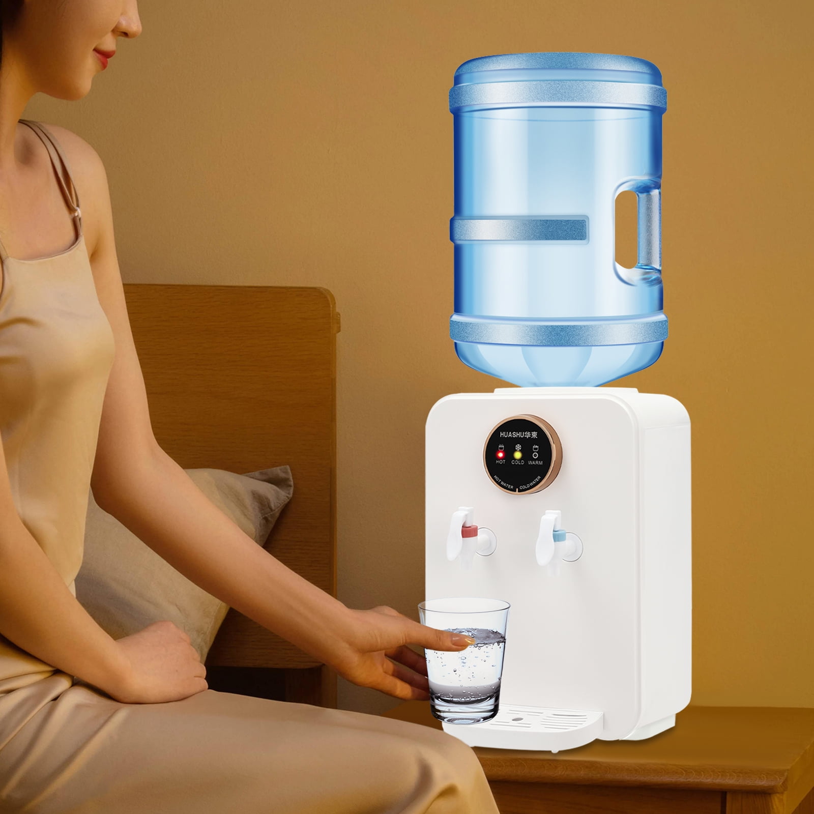 500ml White Water Dispenser with Hot, Cold, and Constant Temperature Settings, 4.99-Gallon Compatibility, Fast Heating and Cooling, Easy to Clean for Home and Office Use