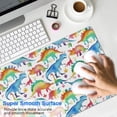 thumbnail image 4 of Long Mouse Pads for Desk,White Colorful Dinosaurs Pattern Desk Mats on Top Of Desks, Desk Mouse Pad Extra Large with 3mm Non-Slip Base and Stitched Edge for Gaming,Office,Work,Home 31.5"x11.8", 4 of 6