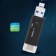 thumbnail image 4 of Nuevo lector de tarjetas Micro USB multifuncional 3 en 1 tipo C transmisión de alta velocidad (negro), 4 of 8