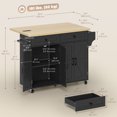 thumbnail image 3 of HOMCOM Kitchen Island w/ Storage and Charging Station, Rolling Kitchen Cart, 3 of 10