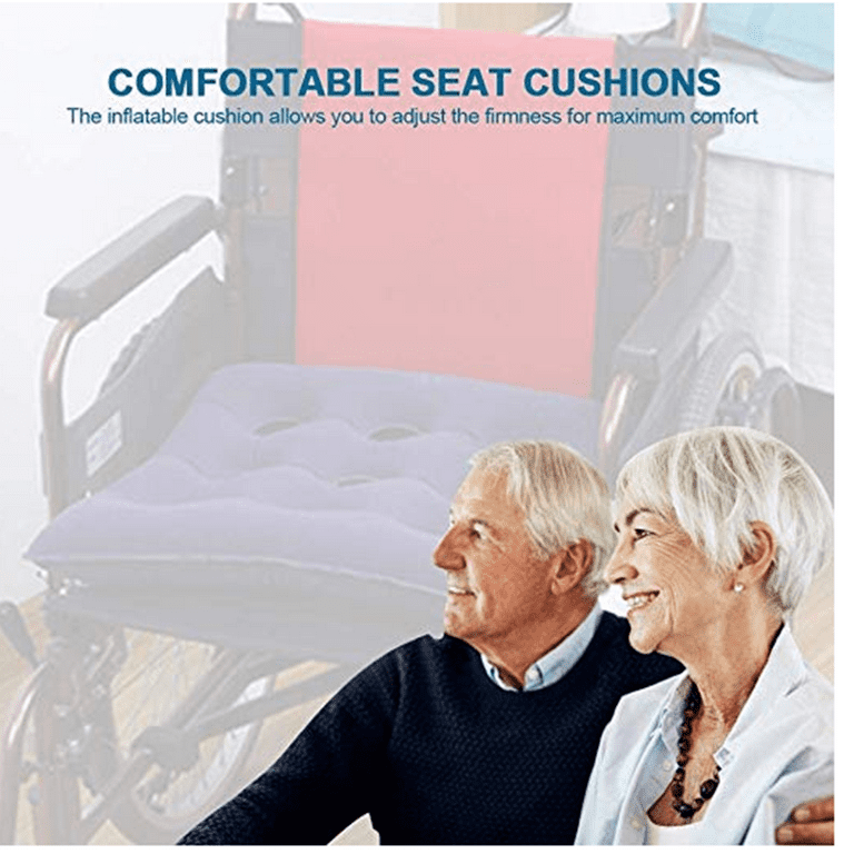 Air Cushion Inflatable Seat, Air Cell Cushion Anti Decubitus Wheelchair Seat  Air Cushion Mattress with 9 Holes Breathable & Plastic,Self-Inflating  Cushion for Longer Sitting Car/Office Wheelchair 