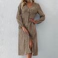 thumbnail image 2 of Birdeem Robe Longue à Manches Longues pour Femmes Mode Loisirs Imprimé Cardigan Taille Haute Robe à Manches Longues Col en V Robe à Manches Longues pour Femmes, 2 of 4
