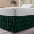 thumbnail image 1 of Abstract Bed Skirt, Repetitive Monochrome Leaves and Flowers Ornaments Illustration, Elastic Bedskirt Dust Ruffle Wrap Around for Bedding Decor, 4 Sizes, Charcoal Grey and Jade Green, by Ambesonne, 1 of 2