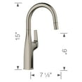 thumbnail image 2 of Blanco 442681 Rivana 1.5 GPM Single Hole Pull Down Bar Faucet - Satin Dark Steel, 2 of 7