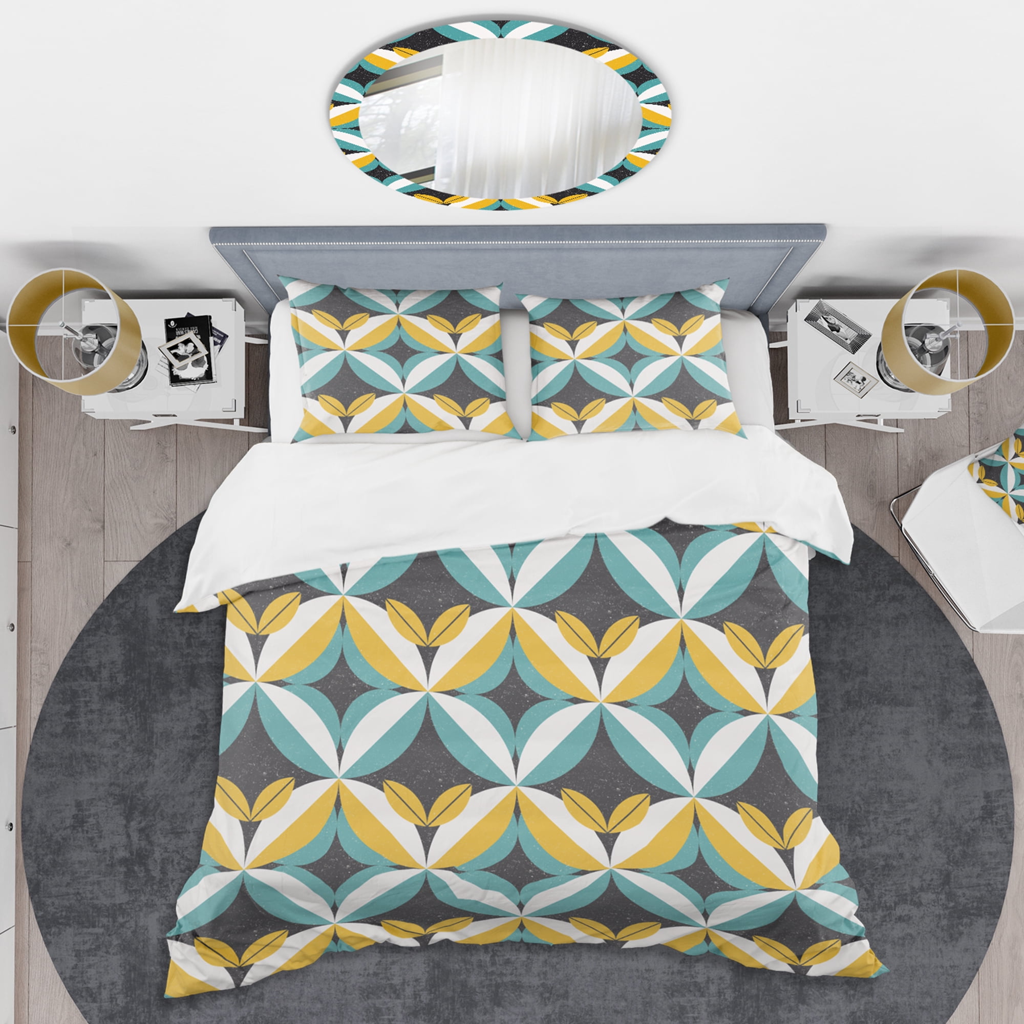 Designart 'Retro Abstract Design VII' Mid-Century Modern Duvet Cover Set