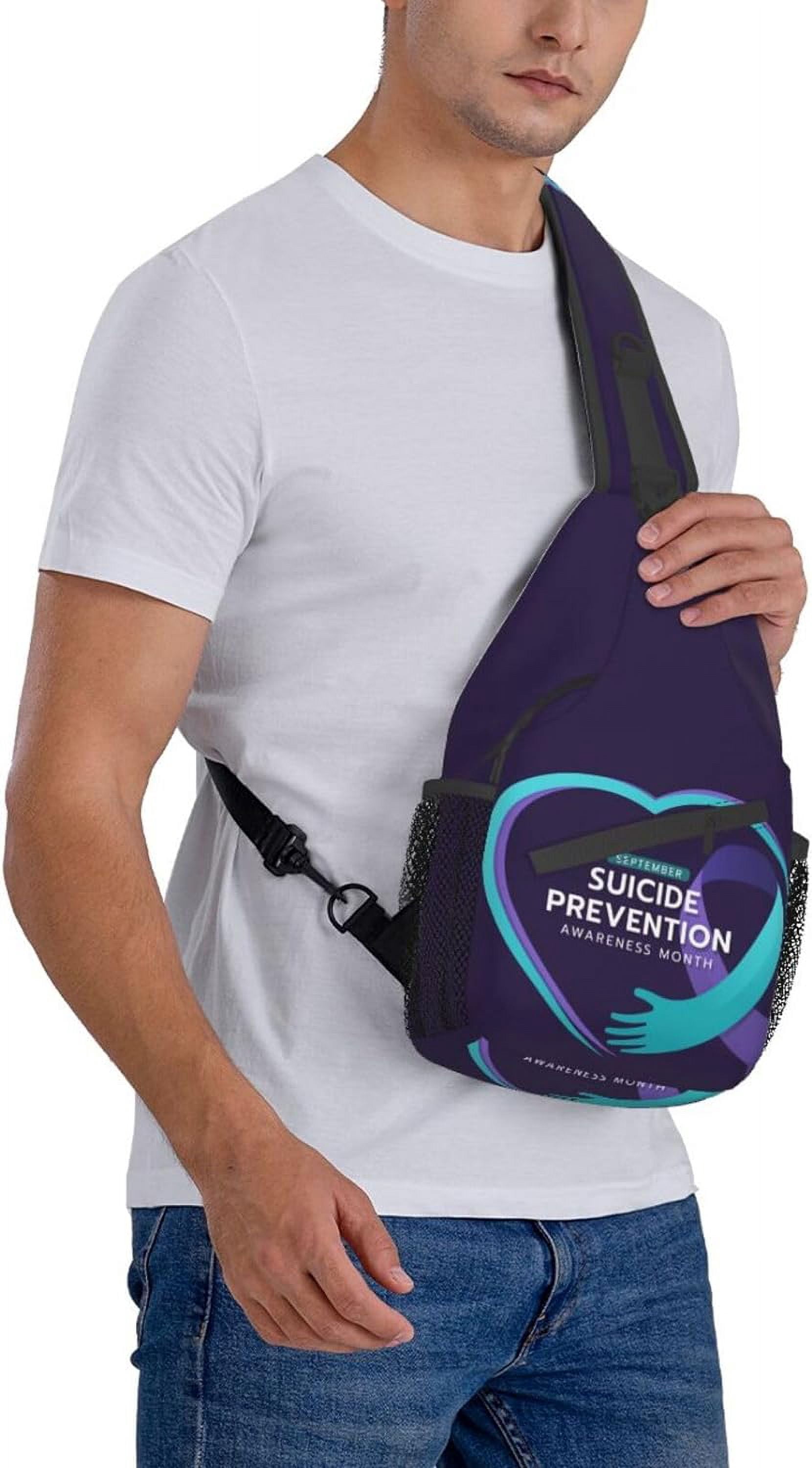 Suicide Prevention Awareness Sling Bag Crossbody Hiking Travel Chest Bags Backpack Shoulder Daypack for Women Men