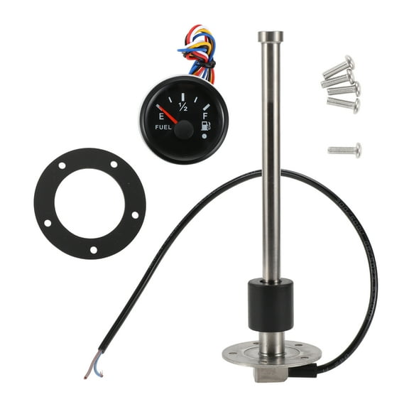 Unique Bargains Fuel Sending Unit and Gauge Kit 216mm Length Boat Fuel Sending Unit Marine Fuel Sender Unit Metal Black Silver Tone 1 Set 240-33 Ohm