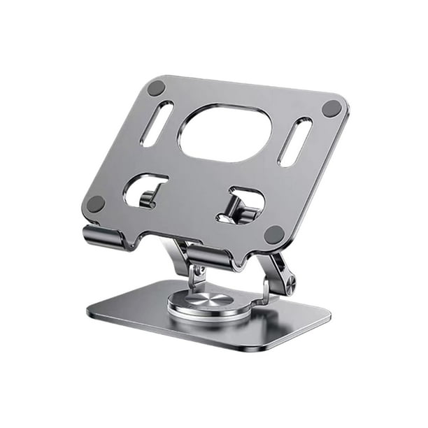 Soporte plegable para tableta Soporte para portátil Soporte para teléfono celular Estante Artesanía fina Conveniente Rotación ajustable de 360 degree para Gris Hugo Soporte para tableta y portátil