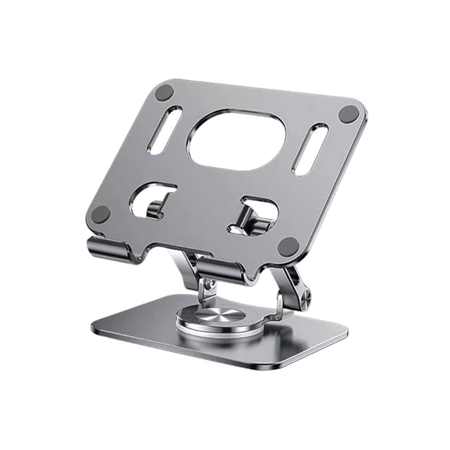 Soporte plegable para tableta Soporte para portátil Soporte para teléfono celular Estante Artesanía fina Conveniente Rotación ajustable de 360 degree para Gris Hugo Soporte para tableta y portátil