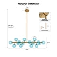 thumbnail image 5 of HOOMEDELIER 16-Light Dimmable Blue Globe Glass Modern Golden Sputnik Linear Chandeliers, 5 of 13