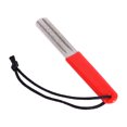thumbnail image 1 of Graflsoa Double-Groove Red Diamond Fly Fishing Hook Sharpener - 2-Sided File with Comfort Plastic Grip, Rounded Tip, Wrist Lanyard Loop - Essential Tackle Bag Tool for Honing Hook Points & Bottoms,, 1 of 5
