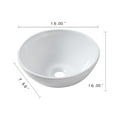 thumbnail image 2 of 16"x16" White Ceramic Round Vessel Bathroom Sink, 2 of 9