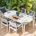thumbnail image 2 of Happy Easter Table Cloths for 4 Foot Rectangle Tables, Spring Daisy Eggs Leaves Butterfly Colorful Plaid Patio Waterproof Elastic Fitted Tablecloths, Washable Rectangular Table Cover for Camping, 2 of 8